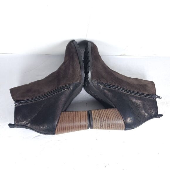 PAUL GREEN Women's Rockin US7,5-8 AU5,5 Brown Duede Leather Heel Ankle Booties - Picture 14 of 16